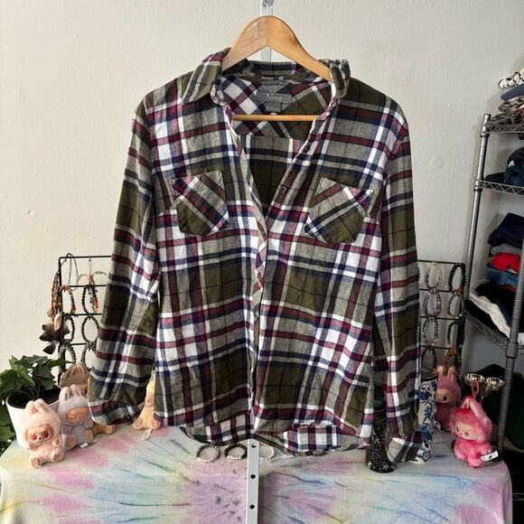 Natural Reflections Multicolor Plaid Flannel Shirt women’s medium - Picture 5 of 5